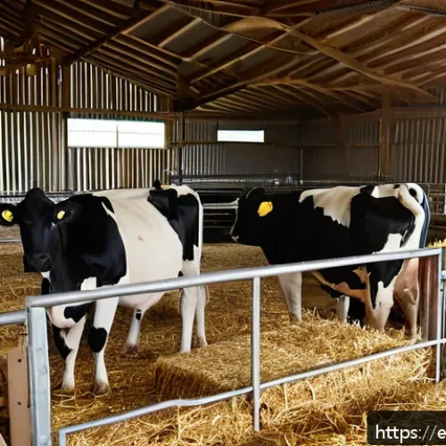 축산업 정부 규제와 정책 변화 - A modern livestock barn interior showcasing spacious, well-lit pens with comfortable bedding materia...